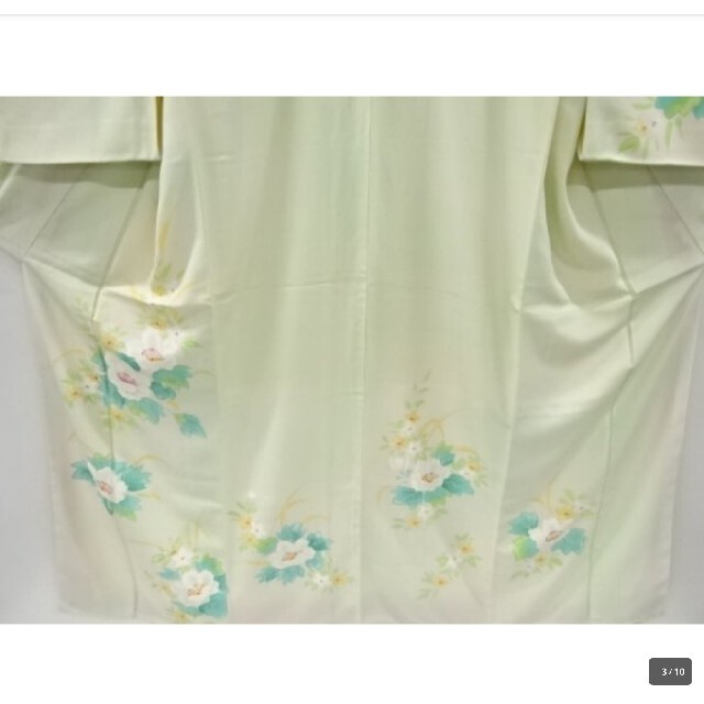 正絹　手描き草花模様　訪問着　高級　身丈156　裄63.5 レディースの水着/浴衣(着物)の商品写真