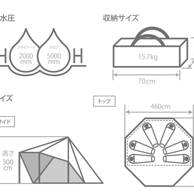 DOPPELGANGER(ドッペルギャンガー)のDODヤドカリテント   カーキグレーT6-662-GY スポーツ/アウトドアのアウトドア(テント/タープ)の商品写真