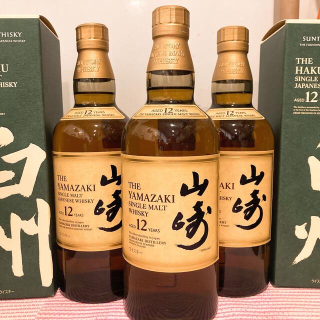 日本製 サントリー ［mkish］山崎12年3本箱無し&白州12年2本箱付きの5