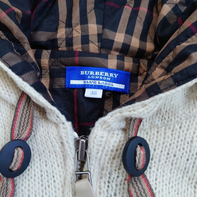 BURBERRY BLUE LABEL(バーバリーブルーレーベル)のバーバリーブルーレーベル ニット×中綿パーカー 38 ノバチェック レディースのジャケット/アウター(その他)の商品写真