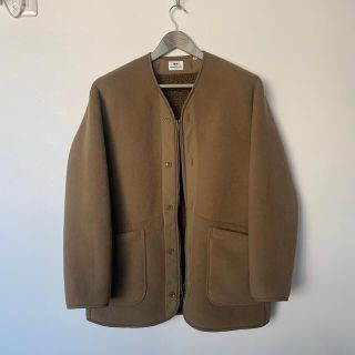 エンジニアードガーメンツ(Engineered Garments)のユニクロ×Engineered Garments フリースコート　S/ベージュ(ノーカラージャケット)