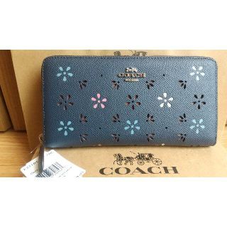 コーチ(COACH)の新品・未使用！COACH 長財布 F31164 花柄×パンチング 箱・紙袋付き(財布)