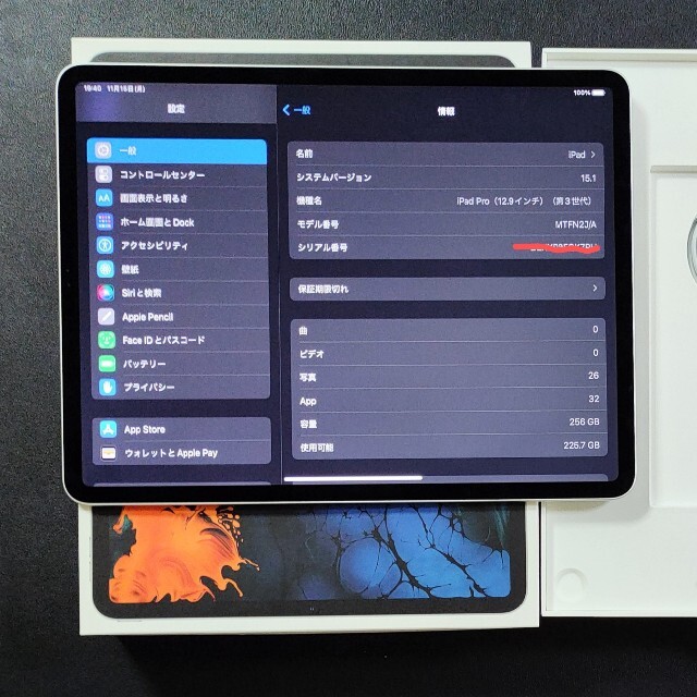スマホ/家電/カメラiPad Pro 12.9インチ 256GB Wi-Fiモデル 第3世代