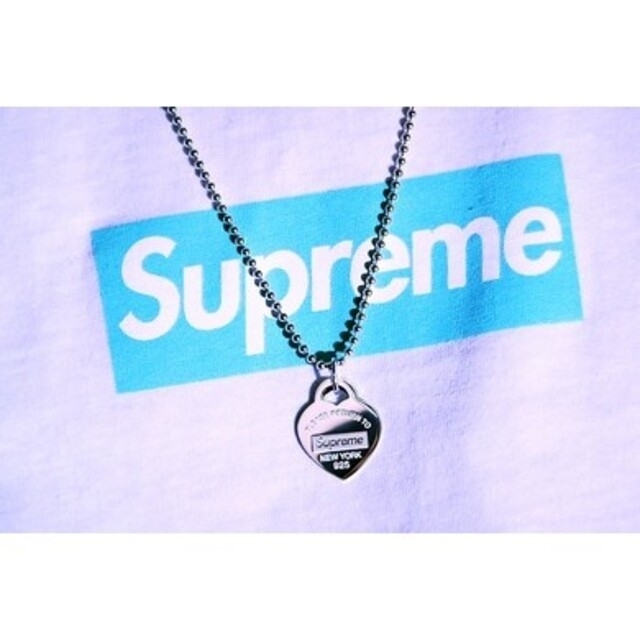 Supreme Tiffany Heart Tag Pendant