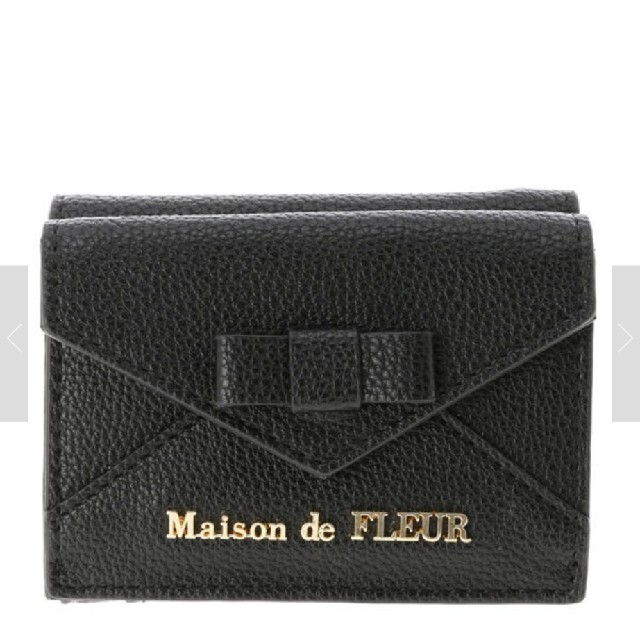 Maison de FLEUR(メゾンドフルール)のリボンレターミニウォレット　ブラック レディースのファッション小物(財布)の商品写真