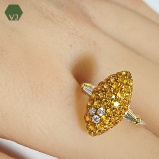 【9-13】イエローサファイア　ダイア　リング S1.3ct　D0.18ct (リング(指輪))