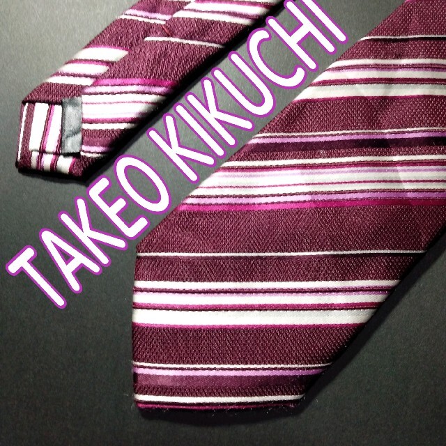 TAKEO KIKUCHI(タケオキクチ)のTAKEO KIKUCHI　レジメンタル ネクタイ ワインレッド メンズのファッション小物(ネクタイ)の商品写真