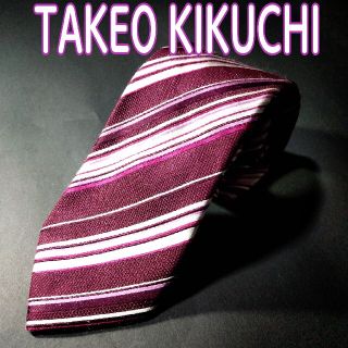 タケオキクチ(TAKEO KIKUCHI)のTAKEO KIKUCHI　レジメンタル ネクタイ ワインレッド(ネクタイ)