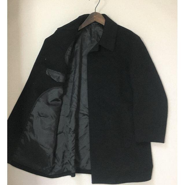 C840★カシミヤコート メンズ A3 (L～XL着用可能)黒 通勤ショート丈 メンズのジャケット/アウター(ステンカラーコート)の商品写真