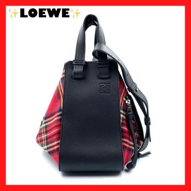 ✨美品✨LOEWE チェック アナグラム ハンモック ショルダーバッグ スモール