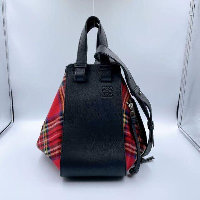 ✨美品✨LOEWE チェック アナグラム ハンモック ショルダーバッグ スモール