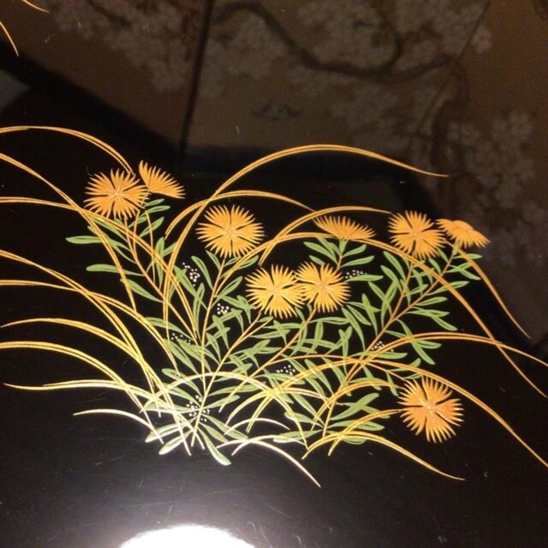 A389 最高級 輪島塗 廣瀬屋喜助 錦光堂 高足膳 撫子蒔絵 小判型 A389 最高級 輪島塗 廣瀬屋喜助 錦光堂 高足膳 撫子蒔絵 小判型