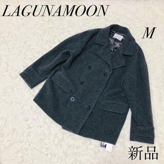 ラグナムーン(LagunaMoon)の【新品】LAGUNAMOON Pコート ウールジャケット裏金ボタン グレー系 M(ピーコート)