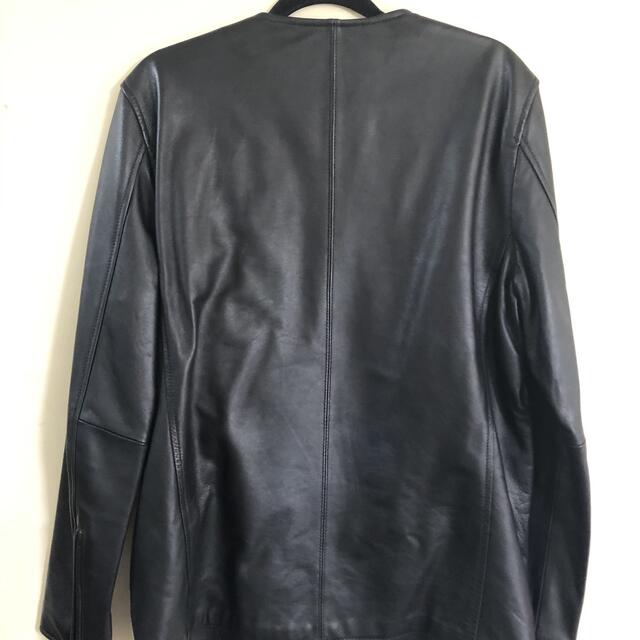HARE(ハレ)のHARE ハレ ノーカラー シングルライダースジャケット  ラムレザー 羊革 L メンズのジャケット/アウター(ライダースジャケット)の商品写真