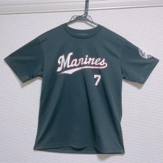 チバロッテマリーンズ(千葉ロッテマリーンズ)の元千葉ロッテ鈴木大地選手黒Tシャツ(応援グッズ)