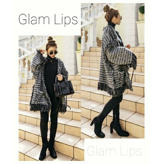 glamlips グラムリップス　ループ　ニット　カーディガン