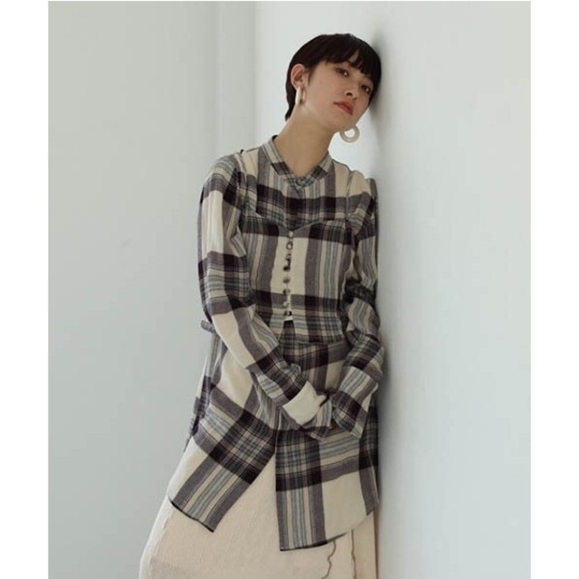 【美品】完売 TODAYFUL ソフトウールロングシャツ 長袖 チェックブラウス