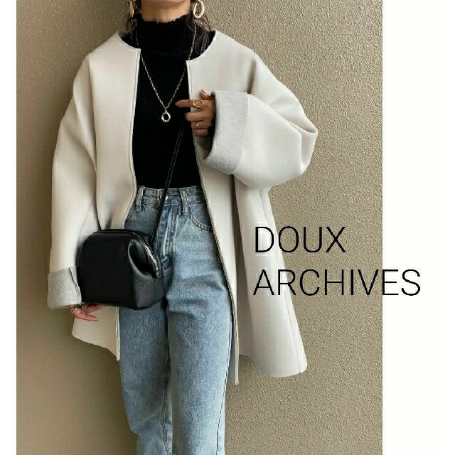 Doux archives(ドゥアルシーヴ)のDOUX ARCHIVES ボンディングミドルコート インスタ人気 レディースのジャケット/アウター(その他)の商品写真