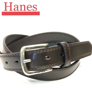 ヘインズ(Hanes)のHanes(ヘインズ) レザーベルト ロング Lサイズ ブラウン(ベルト)