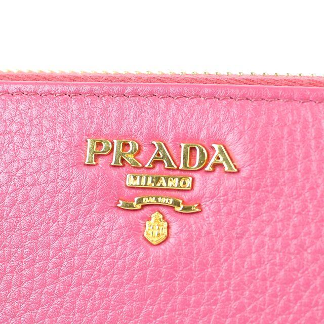 新入荷 プラダ PRADA 長財布 ファスナー ピンク 小銭入れ レザー 新品