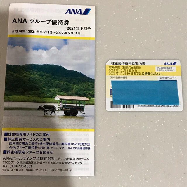 ANA(全日本空輸)(エーエヌエー(ゼンニッポンクウユ))のANA株主優待券x1  2022年11/30まで（＋グループ優待券） チケットの優待券/割引券(その他)の商品写真