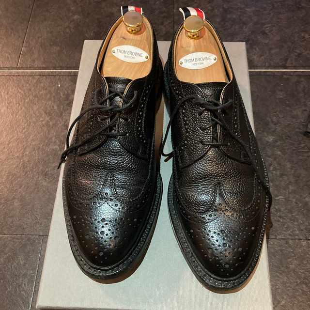 THOM BROWNE ウイングチップ レザー シューズ