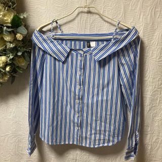 エイチアンドエム(H&M)のH&M(エイチアンドエム)コットン肩出しシャツ　サイズ40(シャツ/ブラウス(長袖/七分))