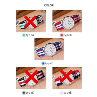 腕時計　ストライプ　赤　青　カジュアル(腕時計)