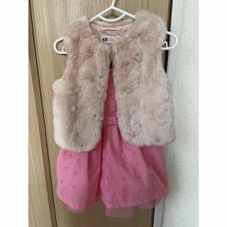 エイチアンドエム(H&M)のH&M ファーベスト♡西松屋 ワンピドレス 95cm(ワンピース)