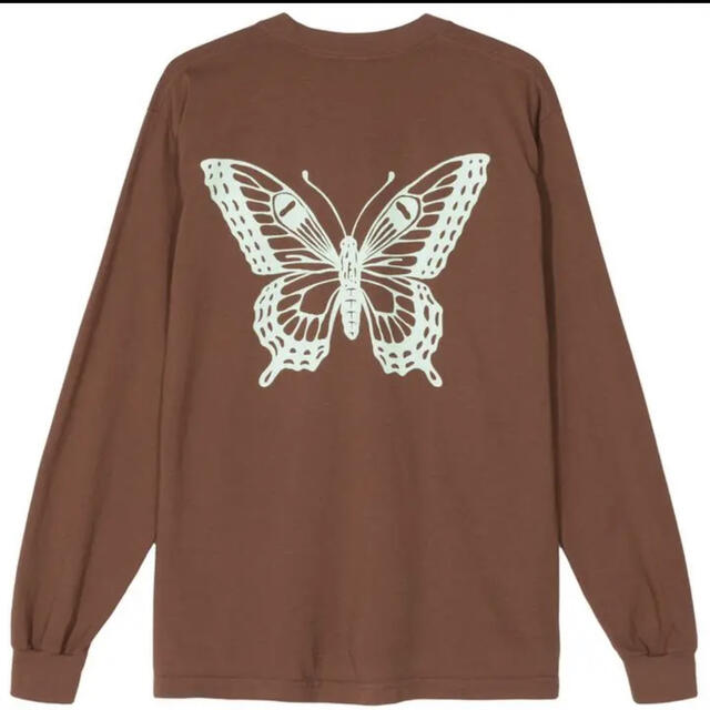 GDC(ジーディーシー)のGDC BUTTERFLY L/S T-SHIRT brown L size メンズのトップス(Tシャツ/カットソー(七分/長袖))の商品写真