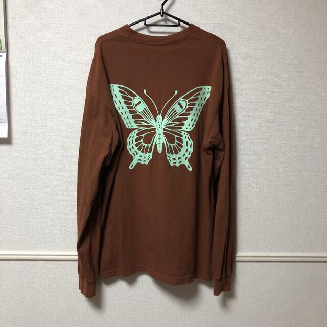 GDC(ジーディーシー)のGDC BUTTERFLY L/S T-SHIRT brown L size メンズのトップス(Tシャツ/カットソー(七分/長袖))の商品写真