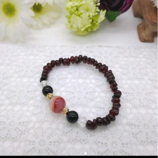 NNMMさま✨ブラックシナバーカルセドニー✨ブレスレット