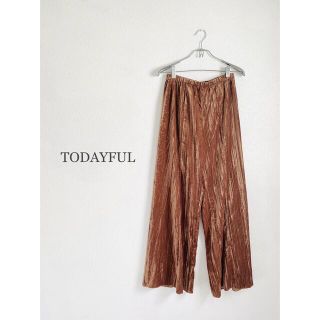 トゥデイフル(TODAYFUL)のTODAYFUL Velour Pleats Pants ベロアプリーツパンツ(カジュアルパンツ)