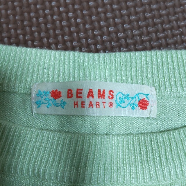 BEAMS(ビームス)のBEAMS　HEART　グリーン　7部袖ニット レディースのトップス(ニット/セーター)の商品写真
