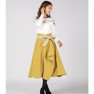 クイーンズコート(QUEENS COURT)の新品❤️QUEENS COURT❤️レースベルト付きラップスカート(ひざ丈スカート)