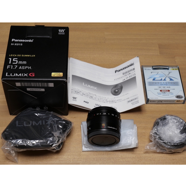 Panasonic(パナソニック)のLEICA DG SUMMILUX 15mm F1.7 H-X015-K スマホ/家電/カメラのカメラ(レンズ(単焦点))の商品写真