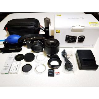 ニコン(Nikon)のまさかず様専用　Nikon NIKON 1 J4 BLACK　ダブルズームキット(ミラーレス一眼)