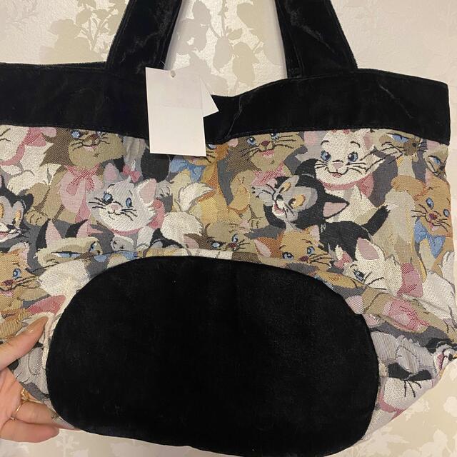 Disney(ディズニー)のディズニーランド購入　猫総柄　コブラン織　バッグ　オシャレキャット レディースのバッグ(ハンドバッグ)の商品写真