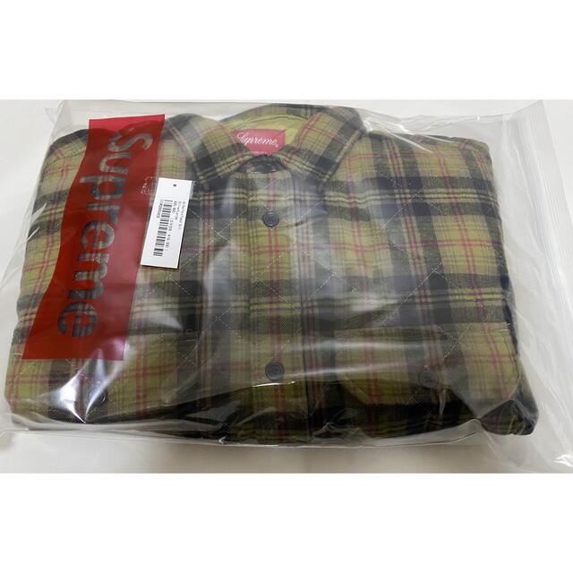 国産再入荷 Supreme - Supreme Quilted Plaid Flannel Shirt Lサイズの