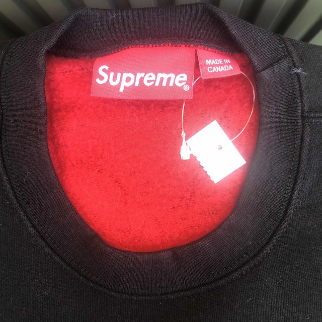 supreme　スウェット　ボックスロゴ　黒　無地　シュプリーム　赤裏地