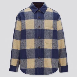 ユニクロ(UNIQLO)のUNIQLO  オーバーシャツジャケット　ブルー(ブルゾン)