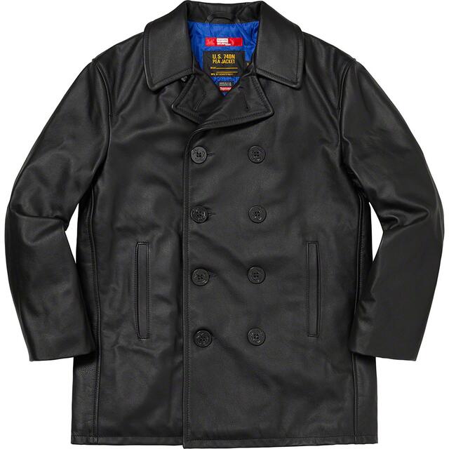 SUPREME JUNYA MAN Schott Leather Peacoat