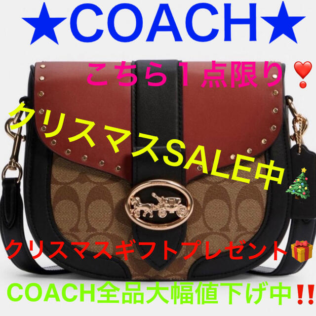 コーチ COACH ジョージーサドルバッグ　シグネチャー キャンバス 一点物！