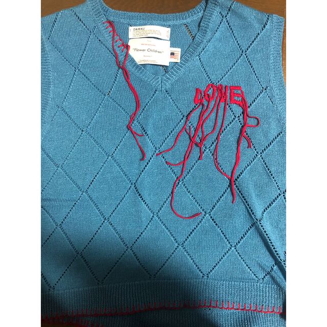 dairiku "LOVE"Hard Agyle Knit Vest
