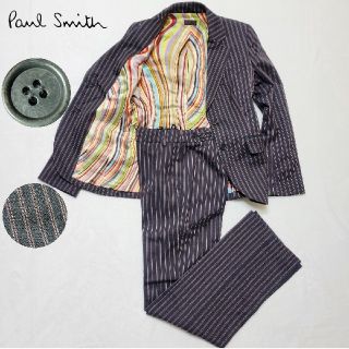 ポールスミス(Paul Smith)のポールスミス ブラック　パンツスーツセットアップ サイズ40 マルチカラー 総柄(スーツ)