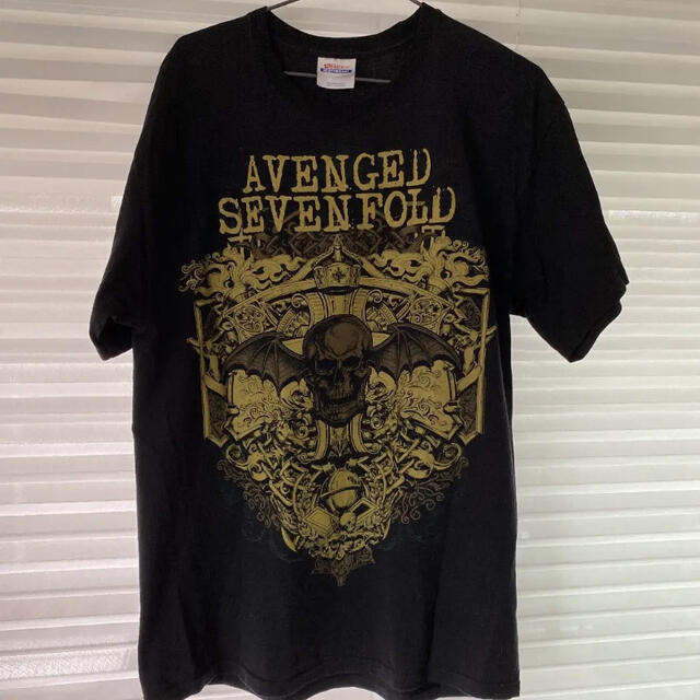 デルタA7Xアヴェンジド・セヴンフォールドバンドTシャツバンTブラックイエロー