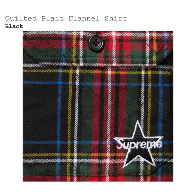 supreme Quilted Plaid Flannel Shirt L 黒