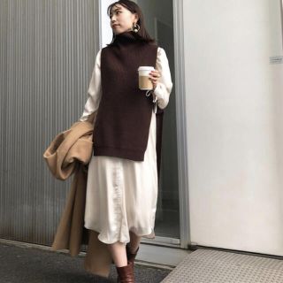 アメリヴィンテージ(Ameri VINTAGE)のAMERI VEST LAYERED SHIRT DRESS(ロングワンピース/マキシワンピース)