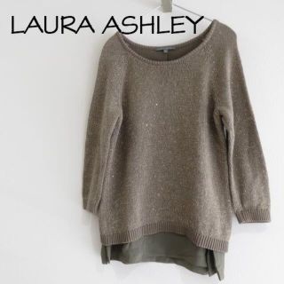 ローラアシュレイ(LAURA ASHLEY)のLAURA ASHLEY　ローラアシュレイ　ラメ　コットン　ニット　シフォン(ニット/セーター)