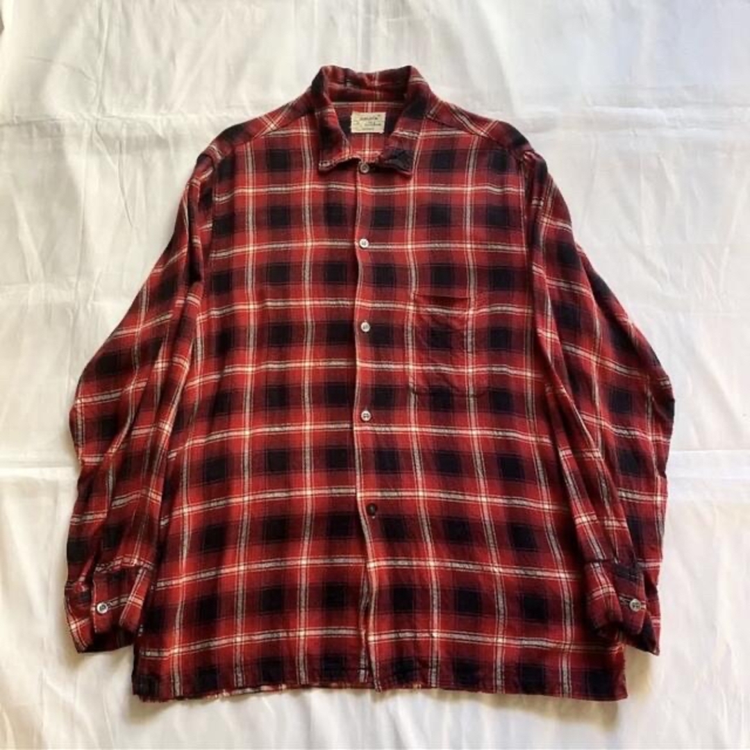VINTAGE】オンブレ シャドーチェック ギャバジン レーヨンシャツ-